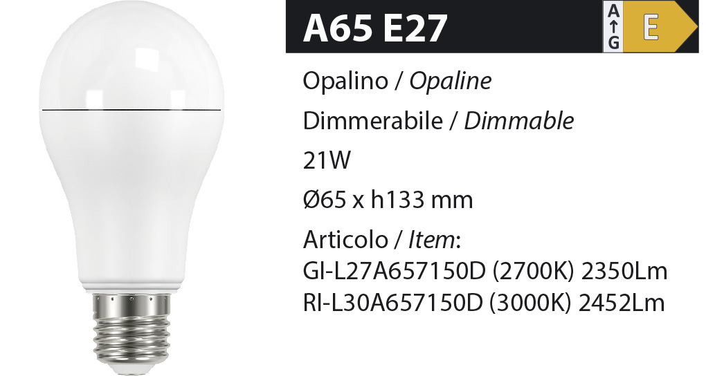 ZERODUE Industrial - A65 E27 - Dimmerabile