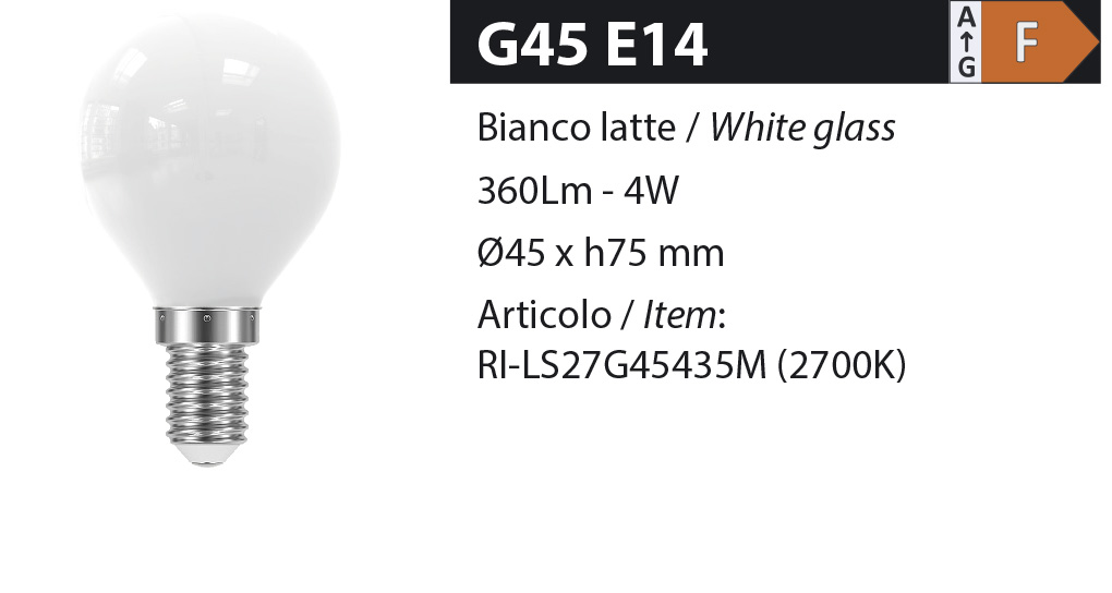 ZERODUE Industrial - G45 E14 Bianco latte