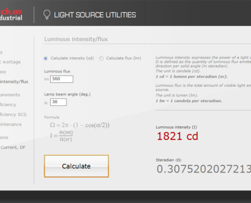 Light Source Utilities - Intensità luminosa (cd) e del flusso (lm)