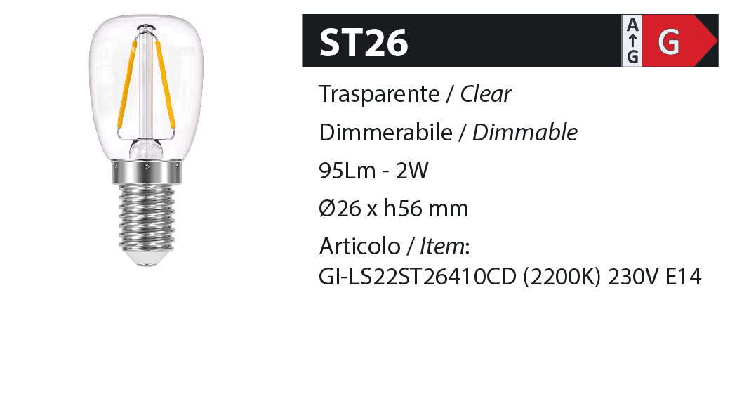 ZERODUE Industrial - ST26 Trasparente - Dimmerabile