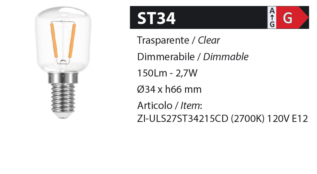 ZERODUE Industrial - ST34 Trasparente - Dimmerabile