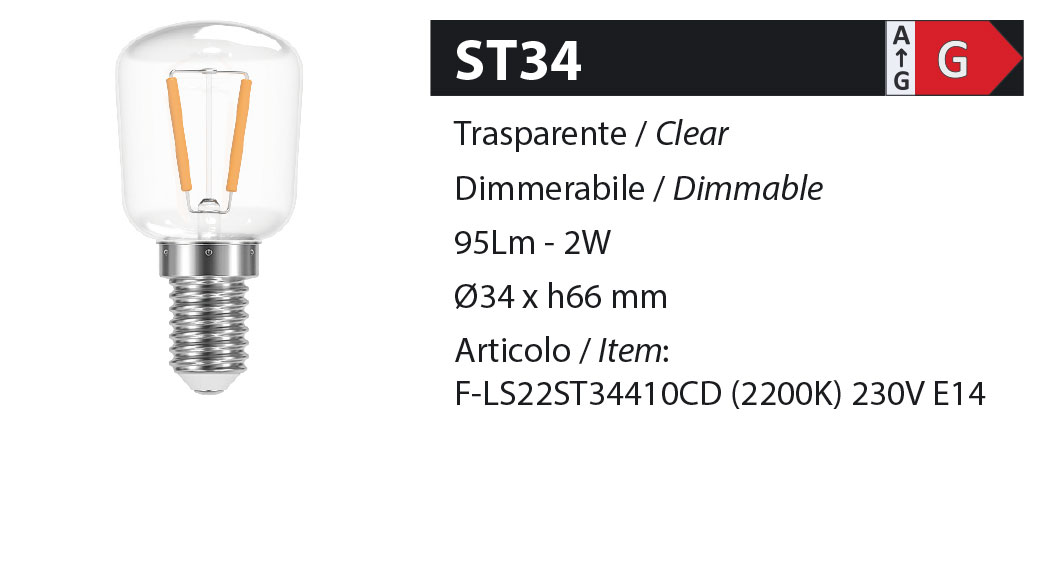 ZERODUE Industrial - ST34 Trasparente - Dimmerabile
